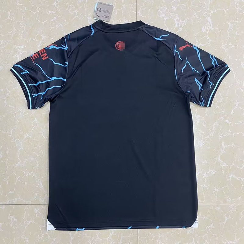 Camiseta Manchester City Negro/Azul 2023/2024